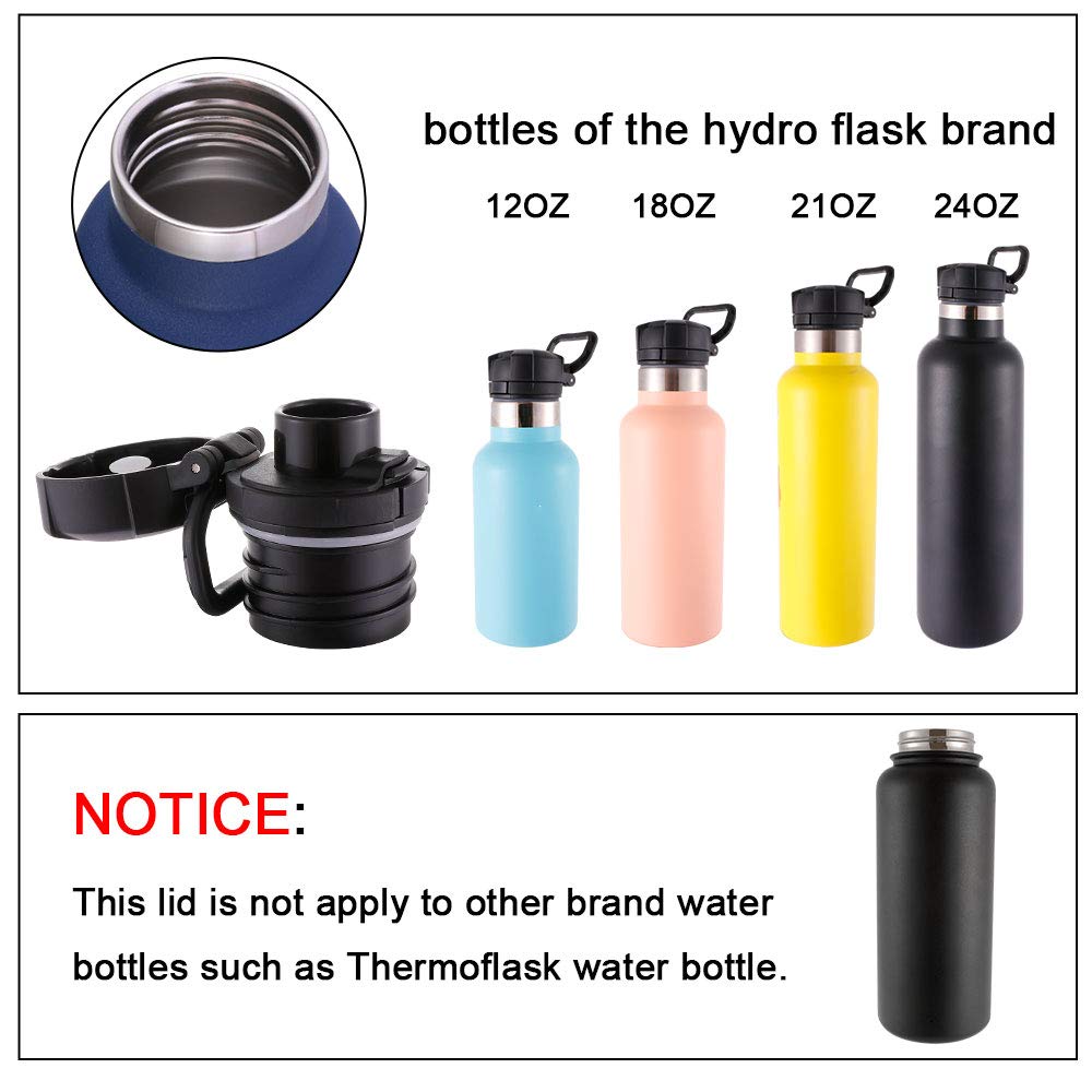 BOTTLE BOTTLE Flip Top Lid Replacement Cap for Hydro Flask 12 OZ, 18 OZ, 21 OZ, 24OZ Water Bottle Portable Carrying Loop Handle HydroFlask Lid