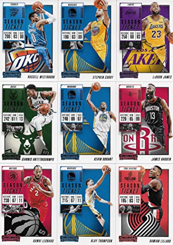 2018 2019 Panini Contenders NBA Basketball Series Complete Mint Basic 100 Card Veteran Players Set with Lebron James Stephen Curry Kevin Durant and More
