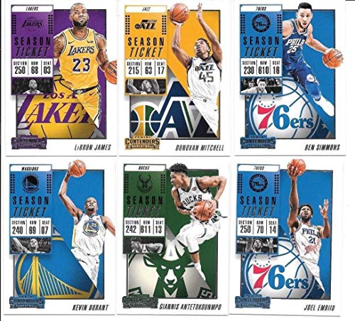 2018 2019 Panini Contenders NBA Basketball Series Complete Mint Basic 100 Card Veteran Players Set with Lebron James Stephen Curry Kevin Durant and More