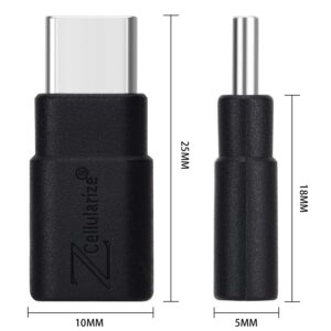 Cellularize USB C Extender Adapter (2 Pack) 40Gbps 240W Short Dock Cable Extension Type-C 8K@60Hz PD Low Profile Male to Female Thunderbolt QC & Data Transfer for USB-C Devices