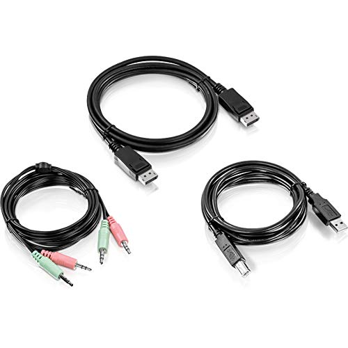 TRENDnet 6 ft. Display Port, USB, and Audio KVM Cable Kit, Compatible w/ TK-240DP KVM Switch, DisplayPort 1.2, USB Mouse/Keyboard, 3.5mm Audio Connections, TK-CP06