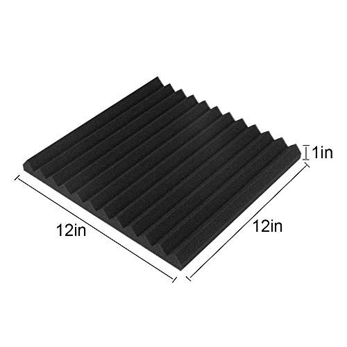 HWLIYUTAI 50 Pack Acoustic Panels 1 X 12 X 12 Inches - Studio Foam Wedges High Density Panel Soundproof Foam for Walls - Home Office