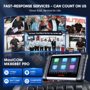 Autel MaxiCOM MK808BT PRO Scanner: 2024 Full Bidirectional Tool Level-up of MK808S MX808S MK808Z MK808, OS 11, 4G+64G 2.4G&5G WIFI, Active Test, 28+ Service, All Sys Diagnostics AutoAuth BT506 Support