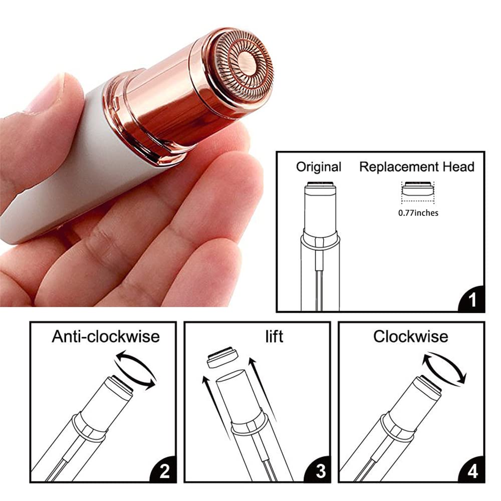 Facial Hair Remover Replacement Heads Gen 1 Single Halo Compatible with Flawless Facial Hair Removal Tool Good Blade Heads (JUST FIT with GEN 1 HAIR REMOVER DEVICE ONLY)