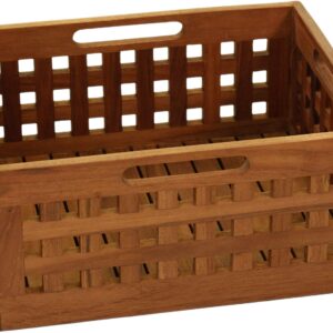 AquaTeak Grate Medium Size Teak Storage Bin