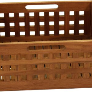 AquaTeak Grate Medium Size Teak Storage Bin