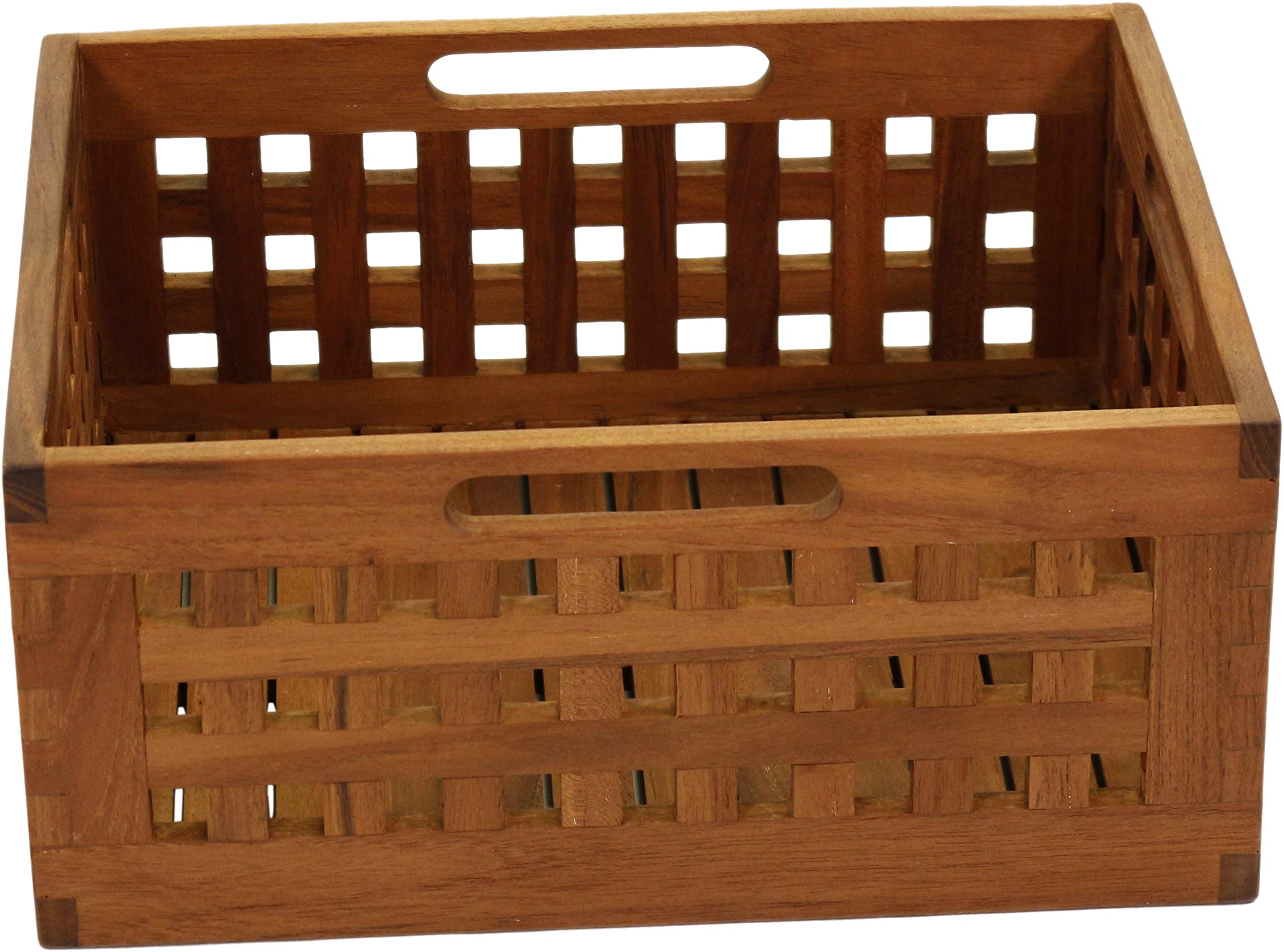 AquaTeak Grate Medium Size Teak Storage Bin