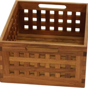 AquaTeak Grate Medium Size Teak Storage Bin