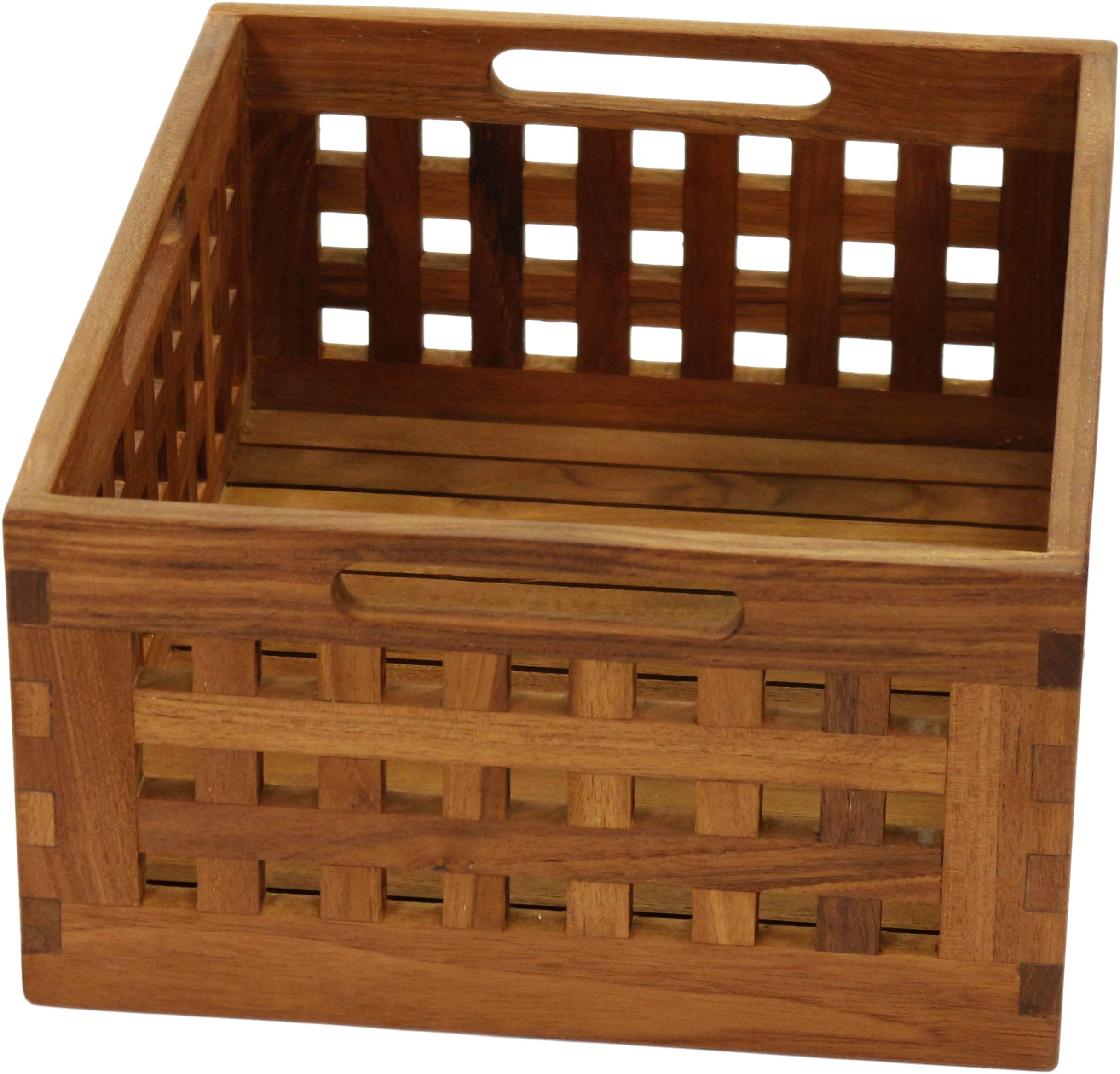 AquaTeak Grate Medium Size Teak Storage Bin