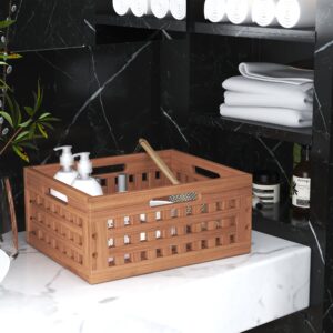 AquaTeak Grate Medium Size Teak Storage Bin