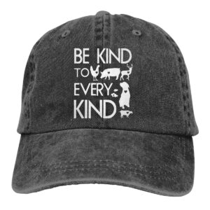 be kind to every kind vegan vegetarian travel fishing jean cloth hat black