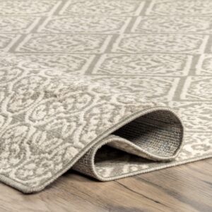 nuLOOM Transitional Floral Jeanette Area Rug, 8x10, Grey