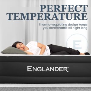 Englander Twin Air Mattress - Double High, 300 LB Capacity Luxury Camping Mattress with Built-in Pump, Waterproof and Microfiber