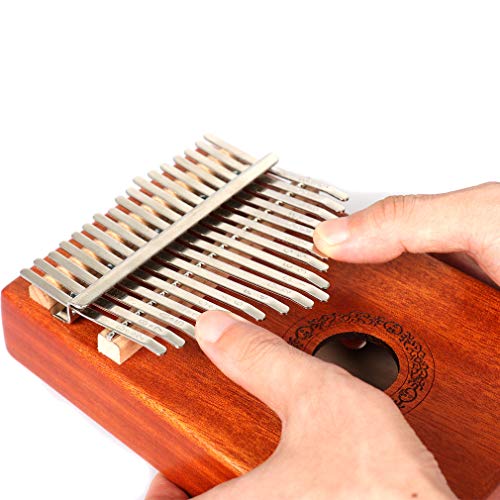 Hidear Thumb Piano Kalimba 17 keys Finger Piano 17 Tone Musical Toys with Instruction and Tune Hammer, Portable Thumb Piano Okoume