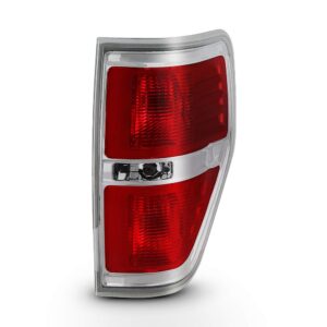 acanii - for 2009-2014 ford f150 styleside pickup truck chrome trim tail light rear brake lamp assembly passenger side