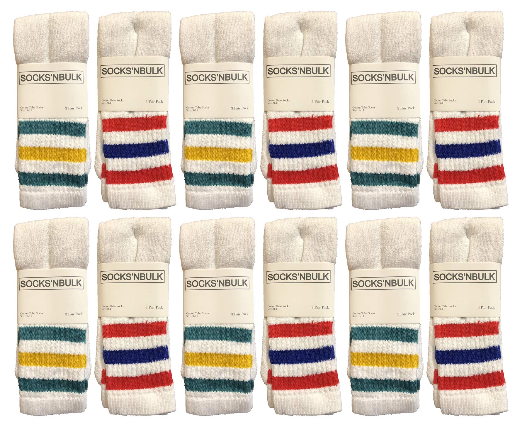 Yacht & Smith Men's & Women's Wholesale Bulk Cotton Tube Socks, Referee Style, by SOCKS'NBULK