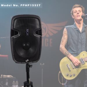 Pyle Wireless Portable PA Speaker System - 1500W High Powered Bluetooth Compatible Active Outdoor Sound Speakers w/USB SD MP3 RCA - 35mm Mount, Stand, Microphone, Power Cable - Pyle PPHP155ST