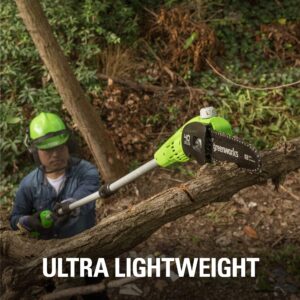 Greenworks 40V 8 inch Cordless Pole Saw Battery and Charger Not Included, PS40B00