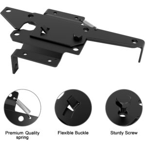 WINSOON Stainless Steel Self Closing Gate Hinge and Latch Hardware Kit, Heavy Duty Adjustable Tension Gate Hinges 2-Pack & 1-Automatic Latch, Gate Hardware Kit for Wood/Vinyl Fence Gate