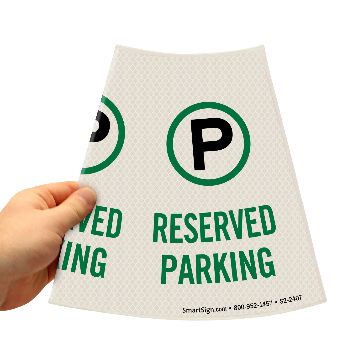 SmartSign “Reserved Parking” Bright Reflective Cone Message Sleeve, [Cone Not Included]