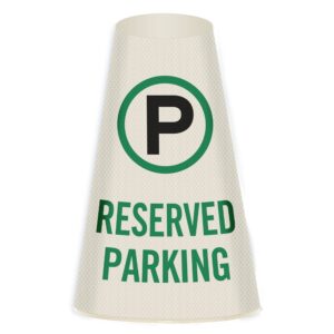 SmartSign “Reserved Parking” Bright Reflective Cone Message Sleeve, [Cone Not Included]