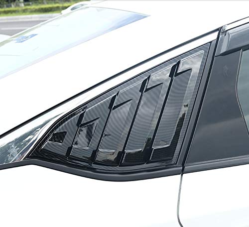 2X Sport Style Carbon Fiber Print Quarter Window Scoops Louvers For Ford Fusion Mondeo 2013-2021 (Carbon Fiber Style)