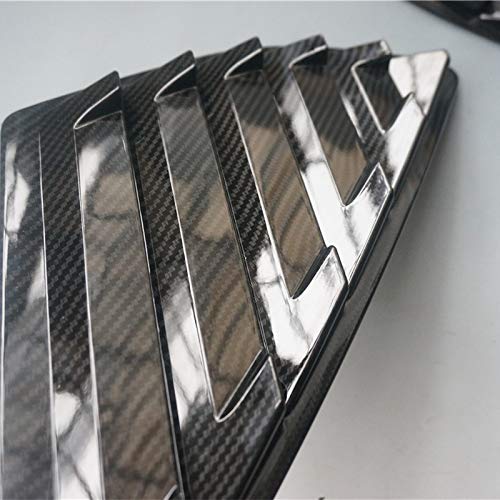 2X Sport Style Carbon Fiber Print Quarter Window Scoops Louvers For Ford Fusion Mondeo 2013-2021 (Carbon Fiber Style)