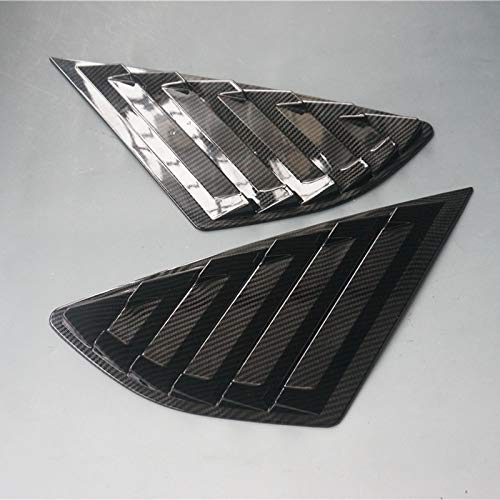 2X Sport Style Carbon Fiber Print Quarter Window Scoops Louvers For Ford Fusion Mondeo 2013-2021 (Carbon Fiber Style)