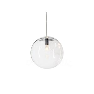 h xd global e27 industrial clear glass globe shade pendant lighting modern kitchen loft hanging light-1 light (30cm)