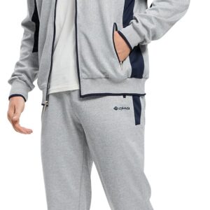 Rdruko Men's Tracksuit Sweatsuits 2 Piece Set Athletic Jogging Gym Activewear Sets(Grey,US XL)