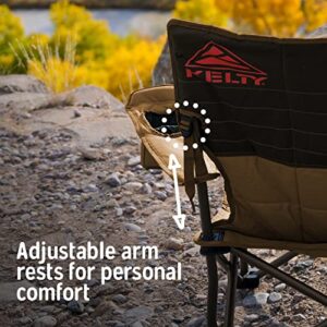 Kelty Deluxe Lounge Chair – Folding Outdoor Camping Chair with Insulated Cupholders, Customized Recline, Steel Frame, Padded Roll Storage Tote, 2024 (Beluga)