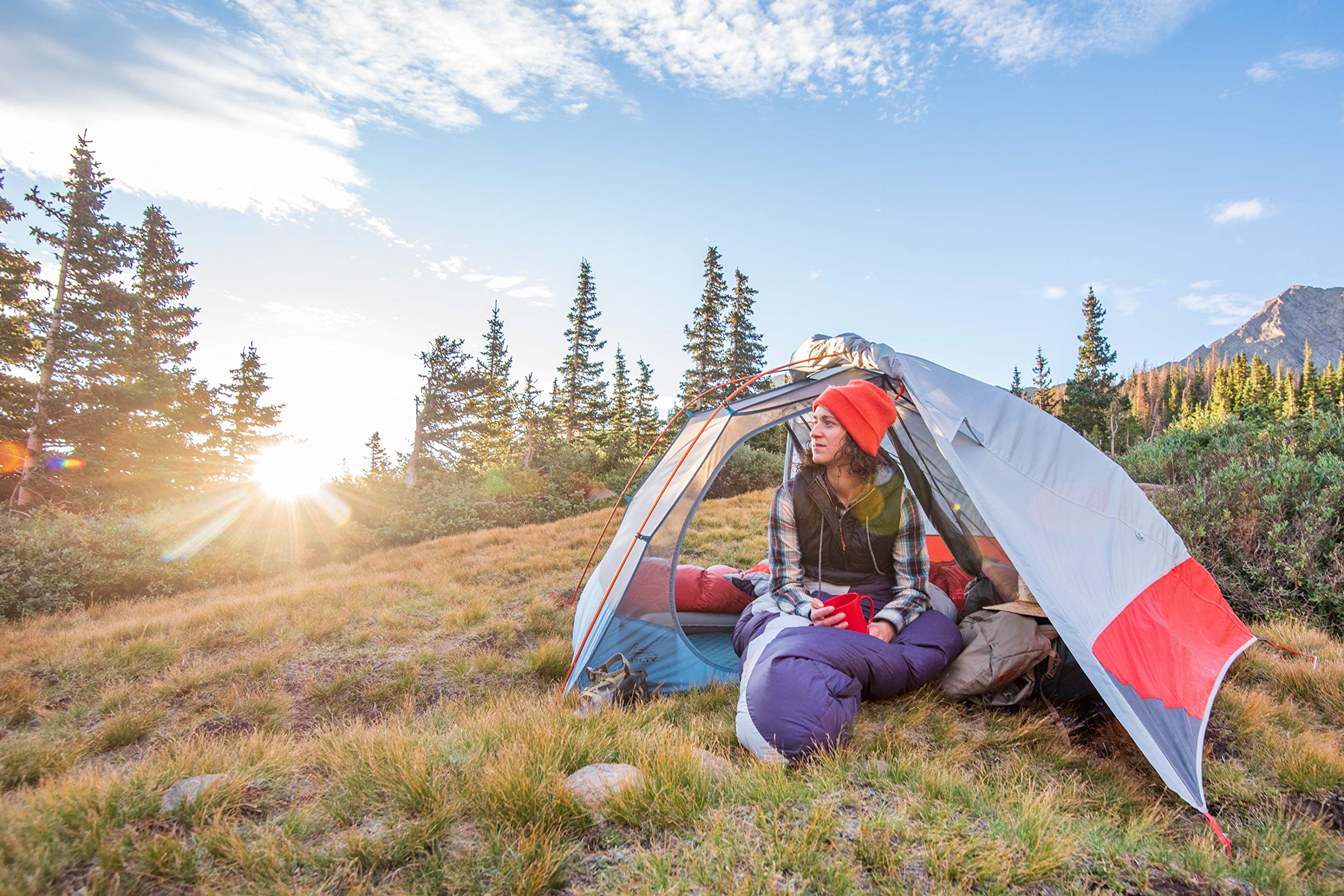 Kelty Cosmic 20 Degree Down Sleeping Bag - Ultralight Backpacking Camping Sleeping Bag with Stuff Sack, Women's Regular