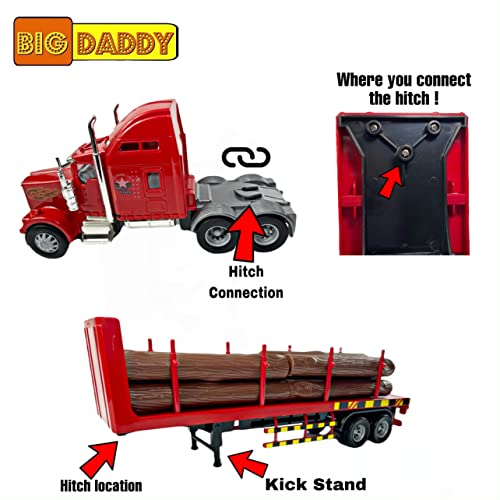 Big Daddy Big Rig Heavy Duty Tractor Trailer Transport Series Lumber Truck Tractor Trailer