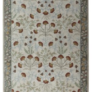 Old Hand Made Floral Bleige Tulips Traditional Style Oriental Woolen Area Rugs (8'x10')