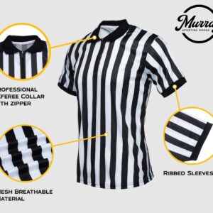 Murray Sporting Goods Collared Referee Shirt | Men’s Official Short Sleeve Pro-Style Collar Officiating Referee Shirt for Football, Basketball, Wrestling & Volleyball (Medium)