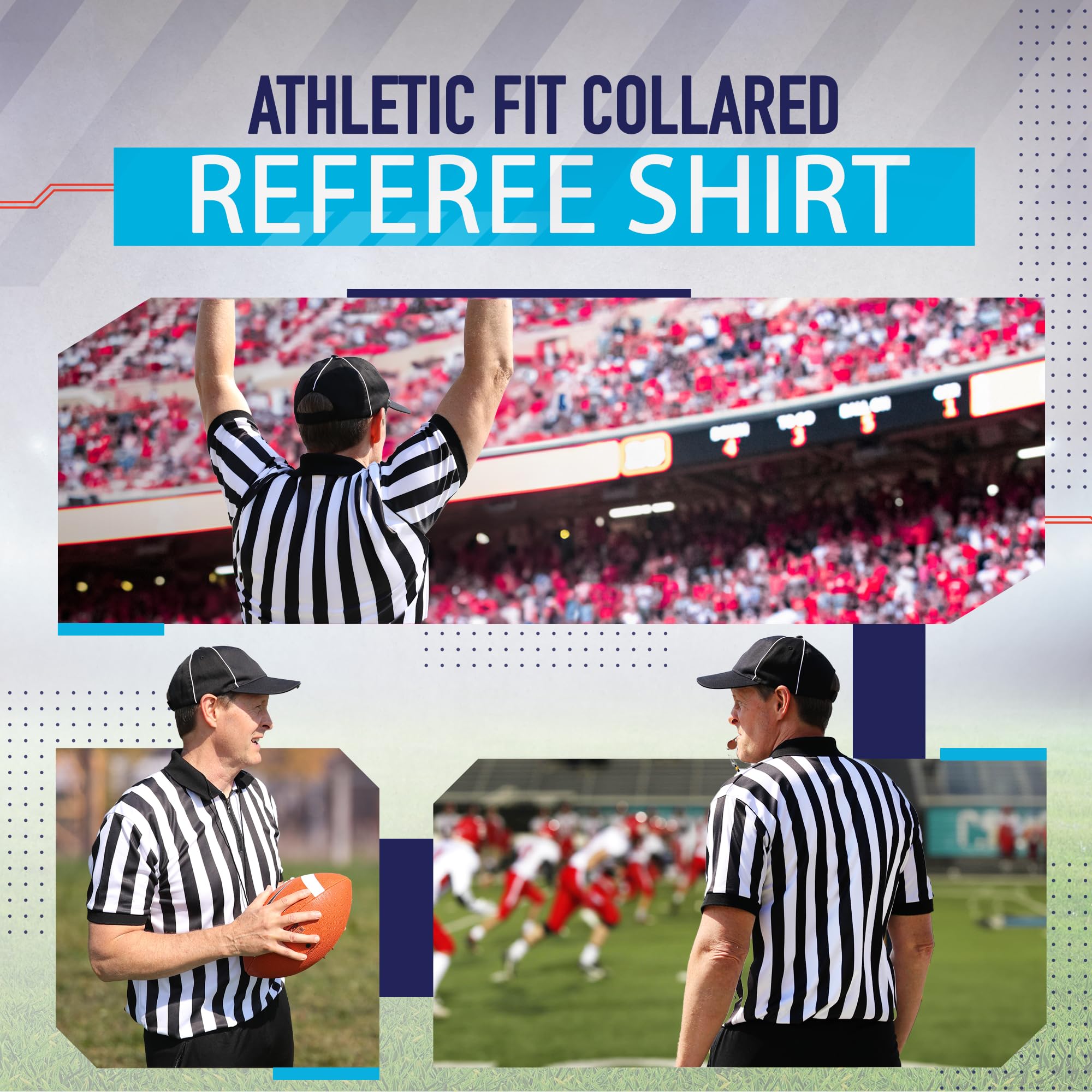 Murray Sporting Goods Collared Referee Shirt | Men’s Official Short Sleeve Pro-Style Collar Officiating Referee Shirt for Football, Basketball, Wrestling & Volleyball (Medium)