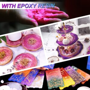 LET'S RESIN Mica Powder, 24 * 10g Color Resin Pigment Powder, Natural Epoxy Resin Mica Powder for Soap Dye, Slime, Nail Polish, Bath Bomb, Makeup, DIY Craft and Candle Making