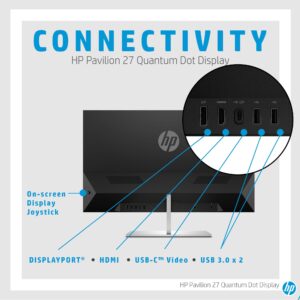 HP Pavilion 27 Quantum Dot Display, VESA Certified HDR, Quantum Dot Resolution, DCI-P3 Technology, Ultra-Thin Design (5DQ99AA)