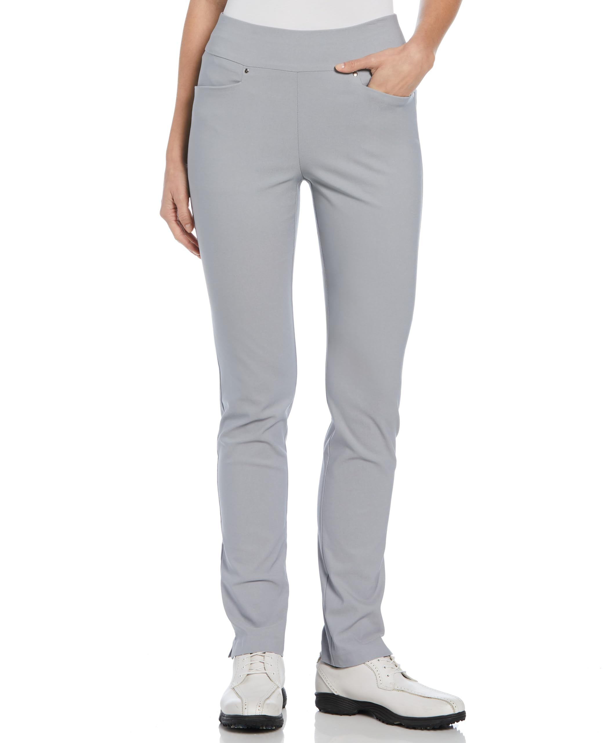 PGA TOUR Women's Regular Pull-on Golf Pant with Tummy Control (Size X-Small-Xx-Large), Sleet