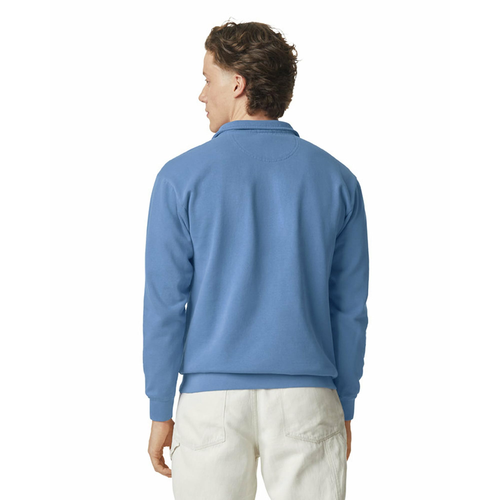 Comfort Colors Adult 1/4 Zip Sweatshirt, Style G1580, Flo Blue, 3X-Large