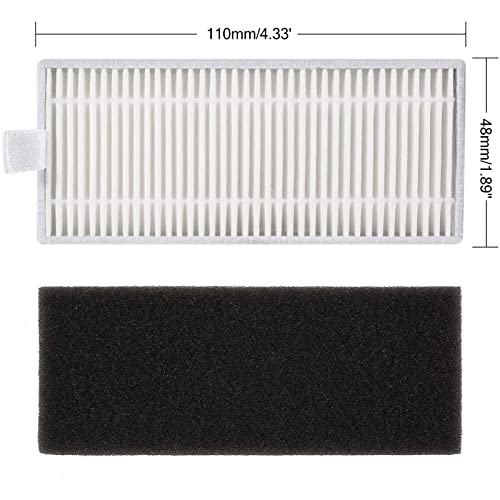 isinlive Replacement Parts Compatible with eufy RoboVac 11S RoboVac 30 RoboVac 30C RoboVac 15C RoboVac 12 RoboVac 35C RoboVac 15T Accessory, 19 Pack (10 Filters + 8 Side Brushes + 1 Rolling Brush)