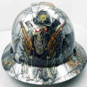 Wet Works Imaging Customized Pyramex Full Brim DIRTY DIRTY HARRY HARD HAT with Ratcheting Suspension CUSTOM LIDS CRAZY SICK CONSTRUCTION PPE