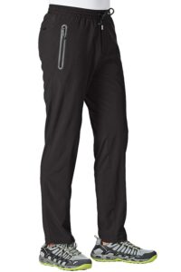 tbmpoy men's travel hiking pants lightweight athletic pant quick dry windbreaker fishing running active jogger black m