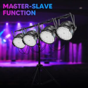 BETOPPER DJ Lights DMX Sound Activated, 54 x 3W LED Par Lights RGB Stage Lights DMX, DJ Par Lights for Church, Concert, Wedding, Party, Bar, Stage Lighting (4 Packs)