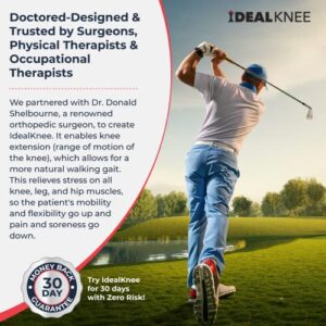 IdealKnee One Pad - Advanced Knee Extension & Pain Relief Device - Endorsed by PTs & Surgeons - Ideal for ACL, MCL Recovery, Athletes, Therapy & Rehab