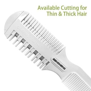 BANGMENG Hair Cutter Comb,Shaper Double Edge Razor,Split Ends Hair Trimmer Styler, For Thin & Thick Hair Cutting and Styling, Extra 5 Blades Included.