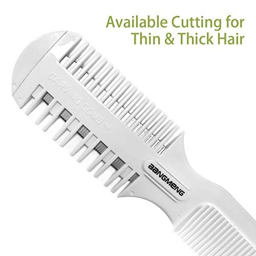 BANGMENG Hair Cutter Comb,Shaper Double Edge Razor,Split Ends Hair Trimmer Styler, For Thin & Thick Hair Cutting and Styling, Extra 5 Blades Included.