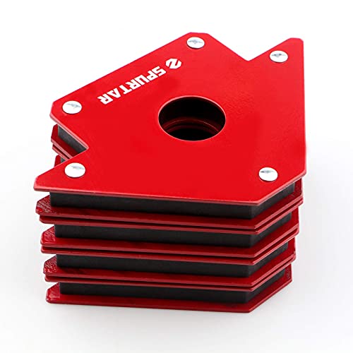 Spurtar Welding Magnets, 50lbs 4Pcs Welding Magnets and Clamps Heavy Duty Arc Welding Holder Square 45°, 90°, 135° Strong Welding Accessories and Tools