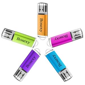 USB Drive 32 GB Thumb Drive 5PCS Bosexy USB 2.0 Memory Stick 32G Flash Drive Multicolor