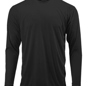 Joe's USA DRI-EQUIP Tall Long Sleeve Moisture Wicking Athletic Shirt-Black-4XLT